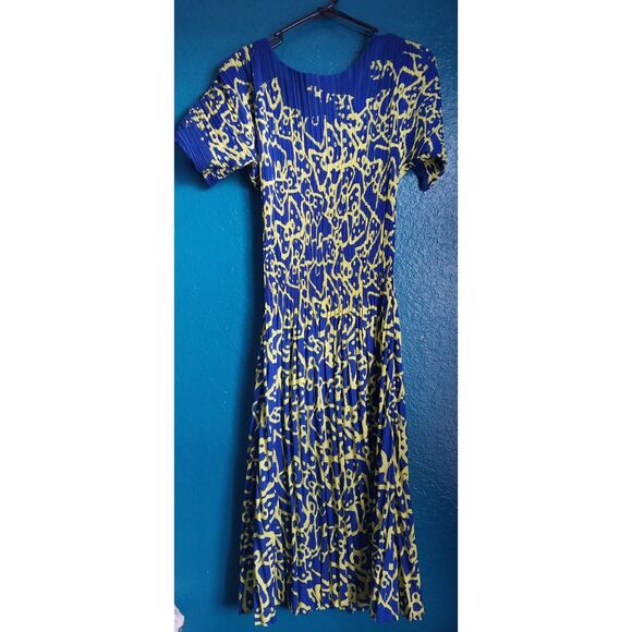 Lily and Taylor Elizeh Blue and Yellow Dress Womens Size 4 - Picture 4 of 9